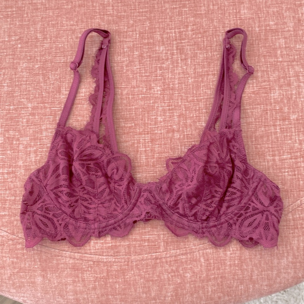 PINK Unlined Lace Bra